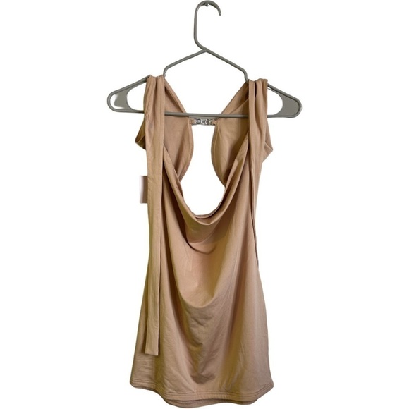 NWT superdown Michelle Wrap Mini Dress in Nude - Picture 2 of 13